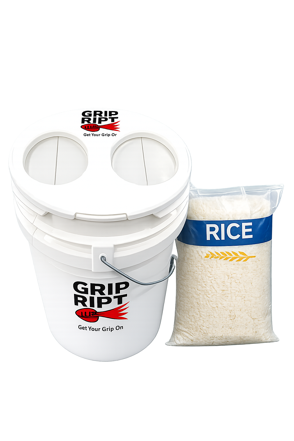 Grip Ript Lid + Bucket + Rice